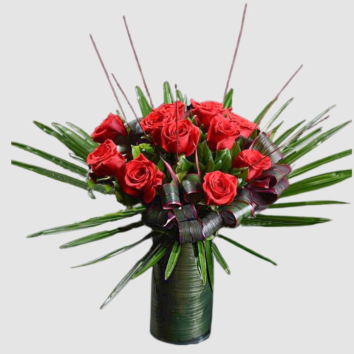 red-rose-vase-arrangement Red Rose Vase Arrangement - Image 1