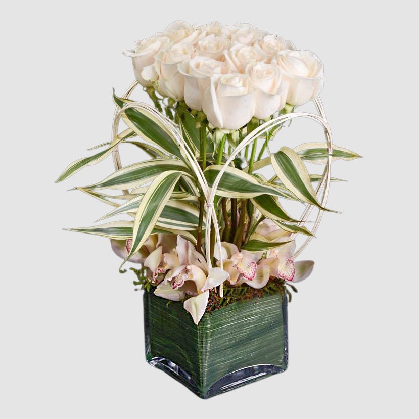 rose-orchid-arrangement Rose & Orchid Arrangement - Image 1