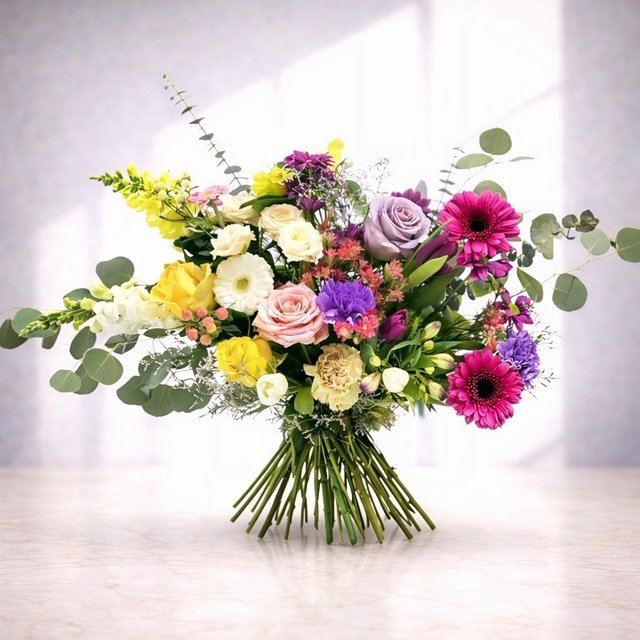 joyful garden mixed flower bouquet