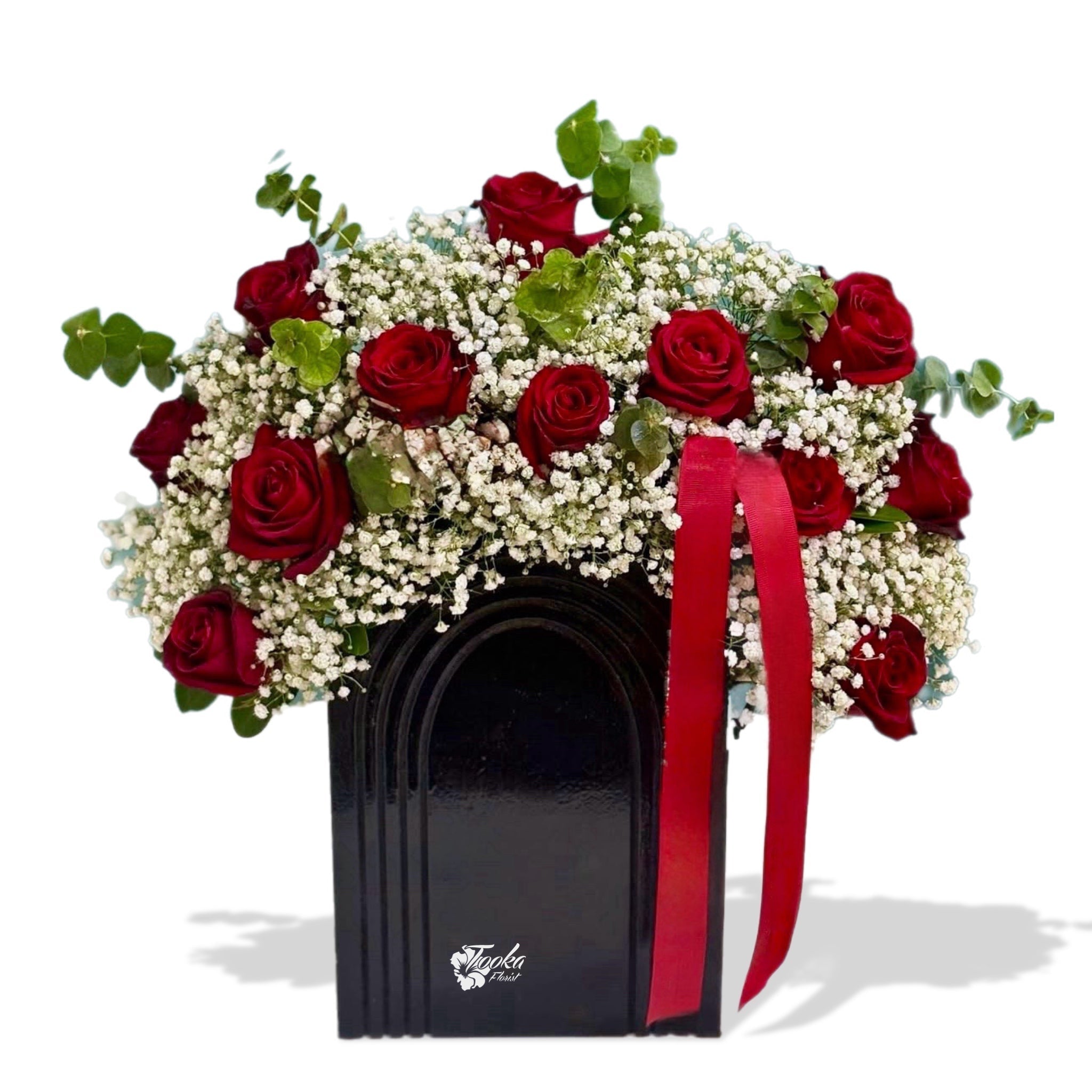 Romance Box with Red Roses & Baby’s Breath Romance Box with Red Roses & Baby’s Breath - Image 1