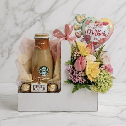 Mother's Day coffee and flower gift box for delivery in Downtown Vancouver.